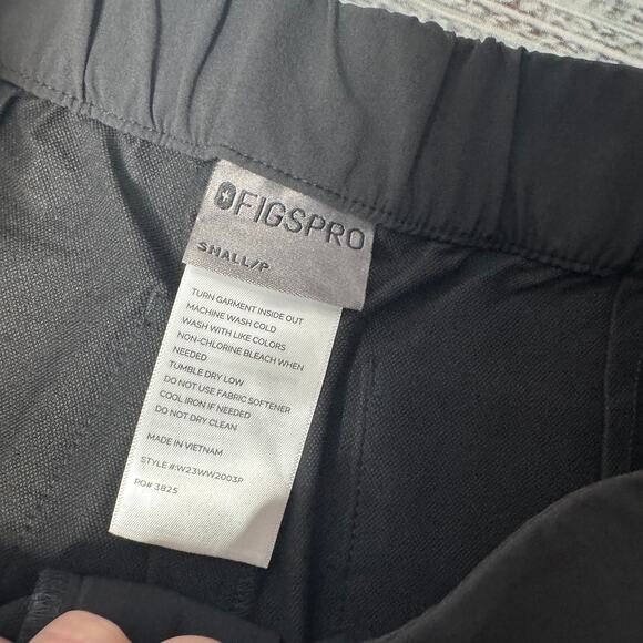 FigsPRO Scrub Pants Black Wide Leg Elastic Waist Drawstring SP - Picture 4 of 6